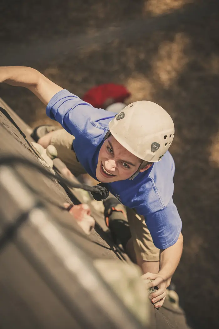 Boy Rock Climbing